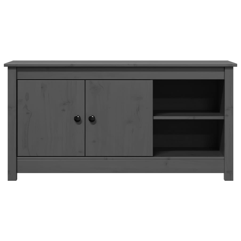 Mobile Porta TV Grigio 103x36,5x52 cm in Legno Massello di Pino - homemem39