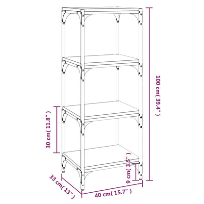 Libreria rovere marrone 40x33x100cm Legno Multistrato e Acciaio - homemem39