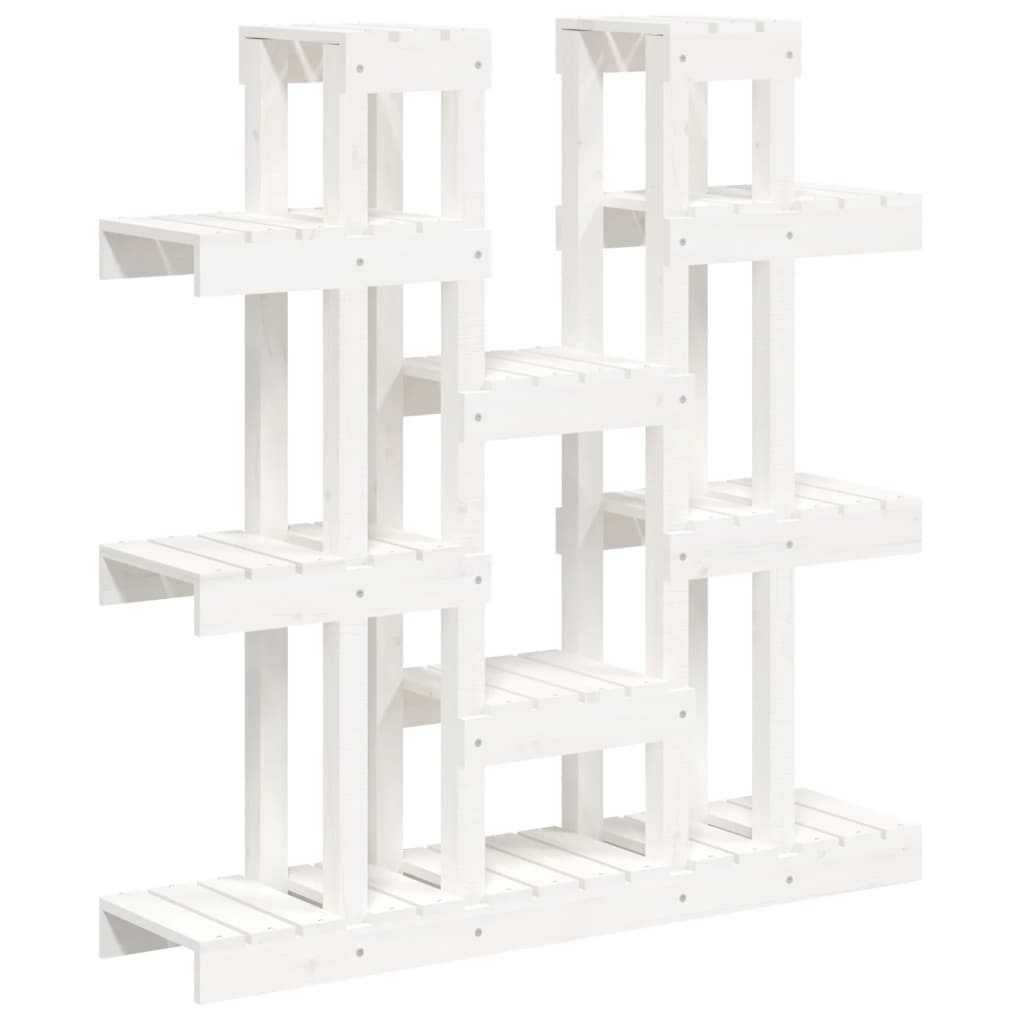 Supporto Piante Bianco 104,5x25x109,5 cm Legno Massello di Pino - homemem39