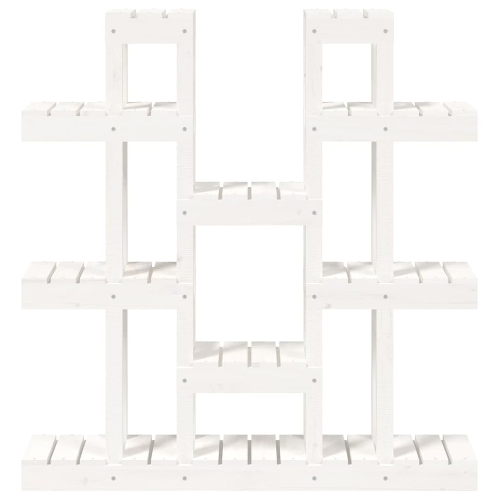 Supporto Piante Bianco 104,5x25x109,5 cm Legno Massello di Pino