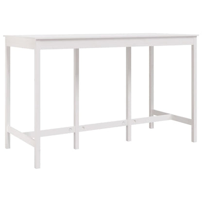 Tavolo da Bar Bianco 180x80x110 cm in Legno Massello di Pino - homemem39