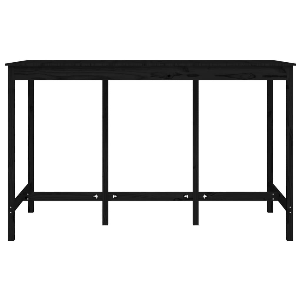 Tavolo da Bar Nero 180x80x110 cm in Legno Massello di Pino - homemem39