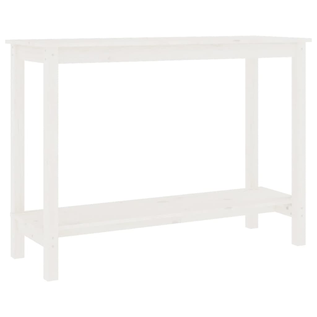 Tavolo Consolle Bianco 110x40x80 cm in Legno Massello di Pino - homemem39