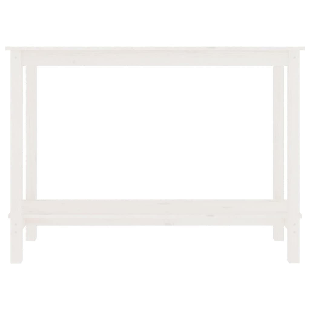 Tavolo Consolle Bianco 110x40x80 cm in Legno Massello di Pino - homemem39