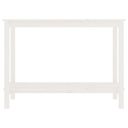 Tavolo Consolle Bianco 110x40x80 cm in Legno Massello di Pino - homemem39