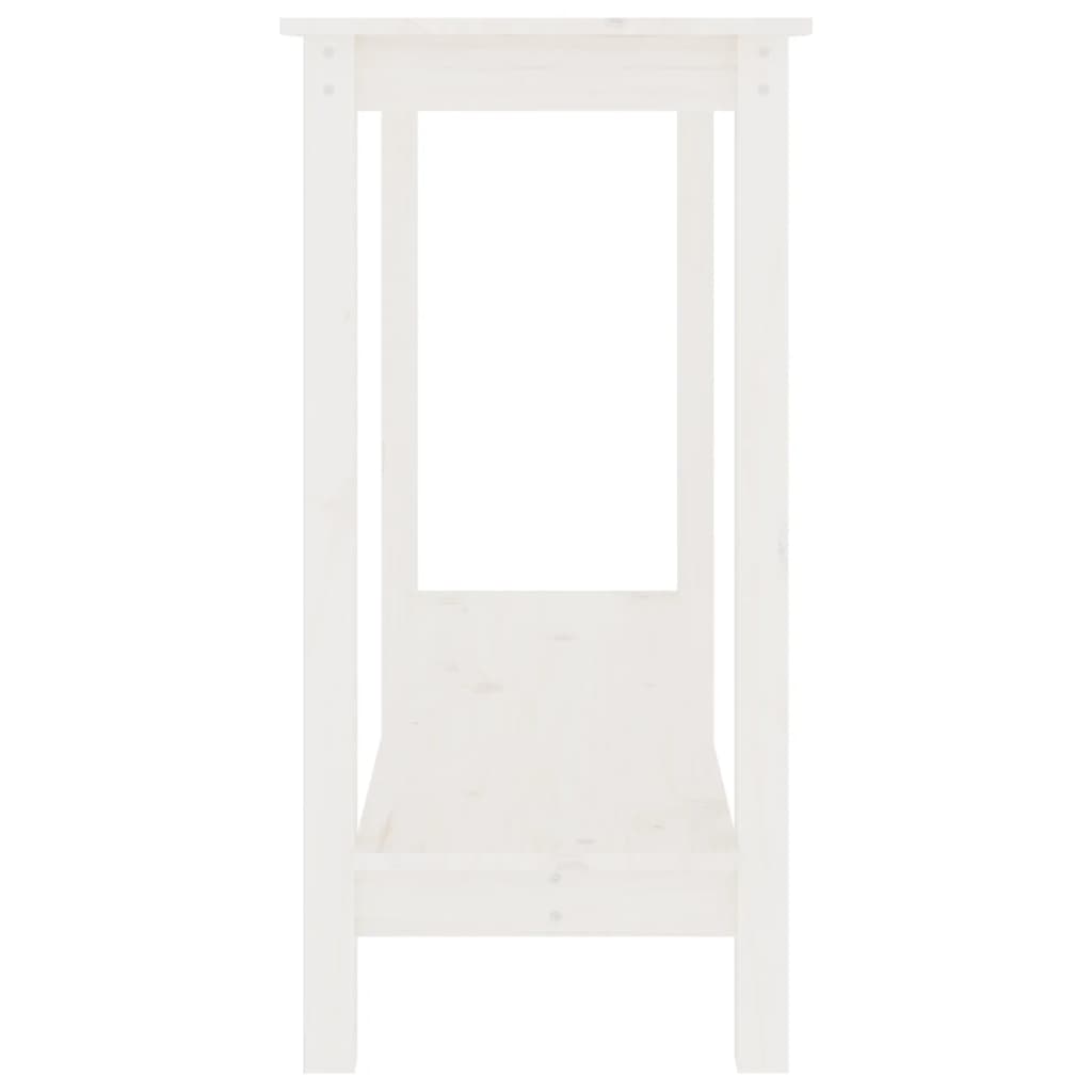 Tavolo Consolle Bianco 110x40x80 cm in Legno Massello di Pino - homemem39