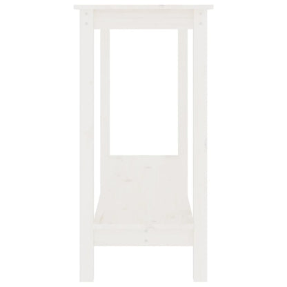 Tavolo Consolle Bianco 110x40x80 cm in Legno Massello di Pino - homemem39