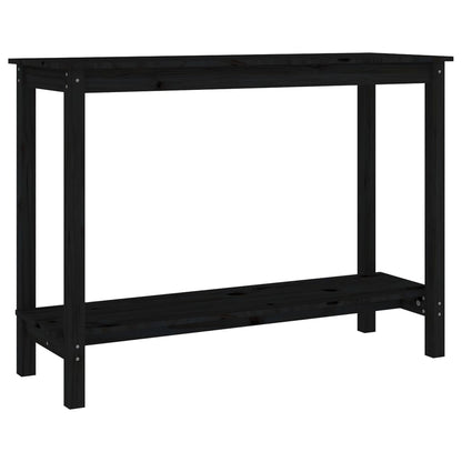 Tavolo Consolle Nero 110x40x80 cm in Legno Massello di Pino