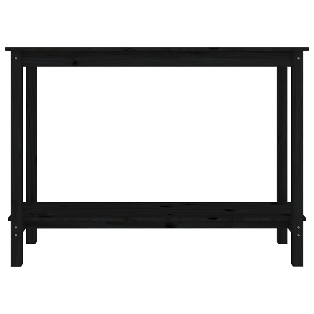 Tavolo Consolle Nero 110x40x80 cm in Legno Massello di Pino