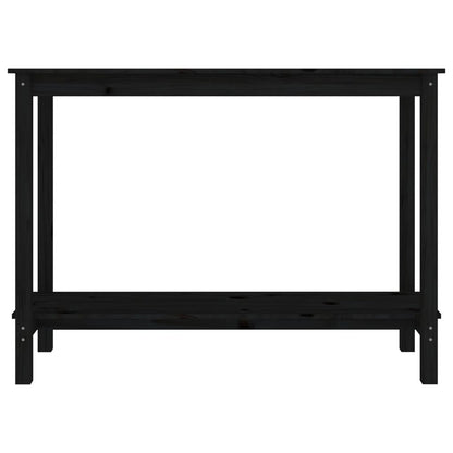 Tavolo Consolle Nero 110x40x80 cm in Legno Massello di Pino