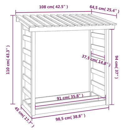 Portalegna 108x64,5x110 cm in Legno Massello di Pino