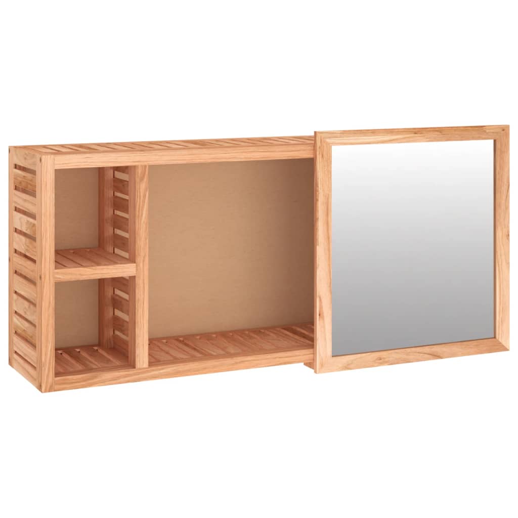 Armadietto a Specchio 80x17x34 cm in Legno Massello di Noce - homemem39