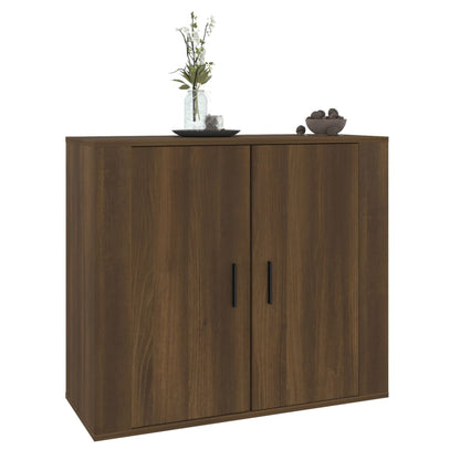 Credenza Rovere Marrone 80x33x70 cm in Legno Multistrato - homemem39