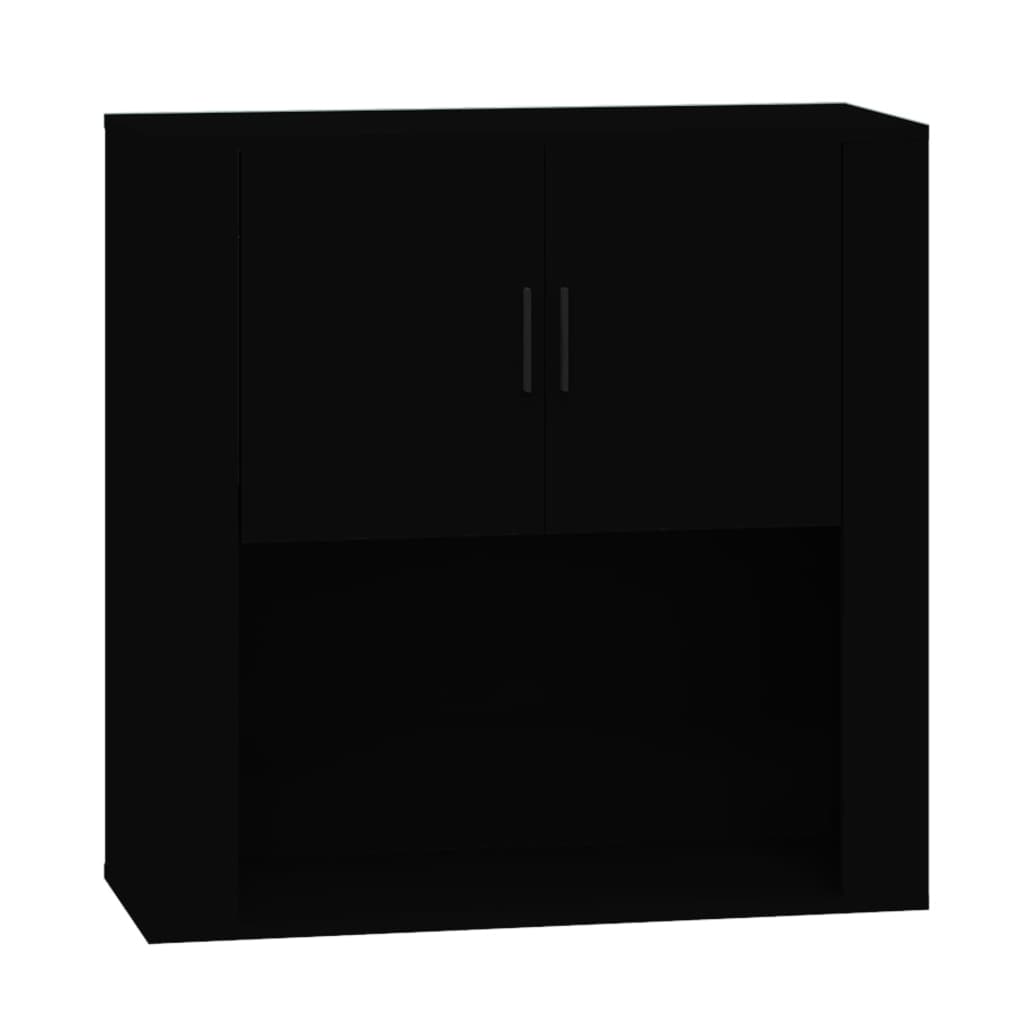 Mobile a Parete Nero 80x33x80 cm in Legno Multistrato