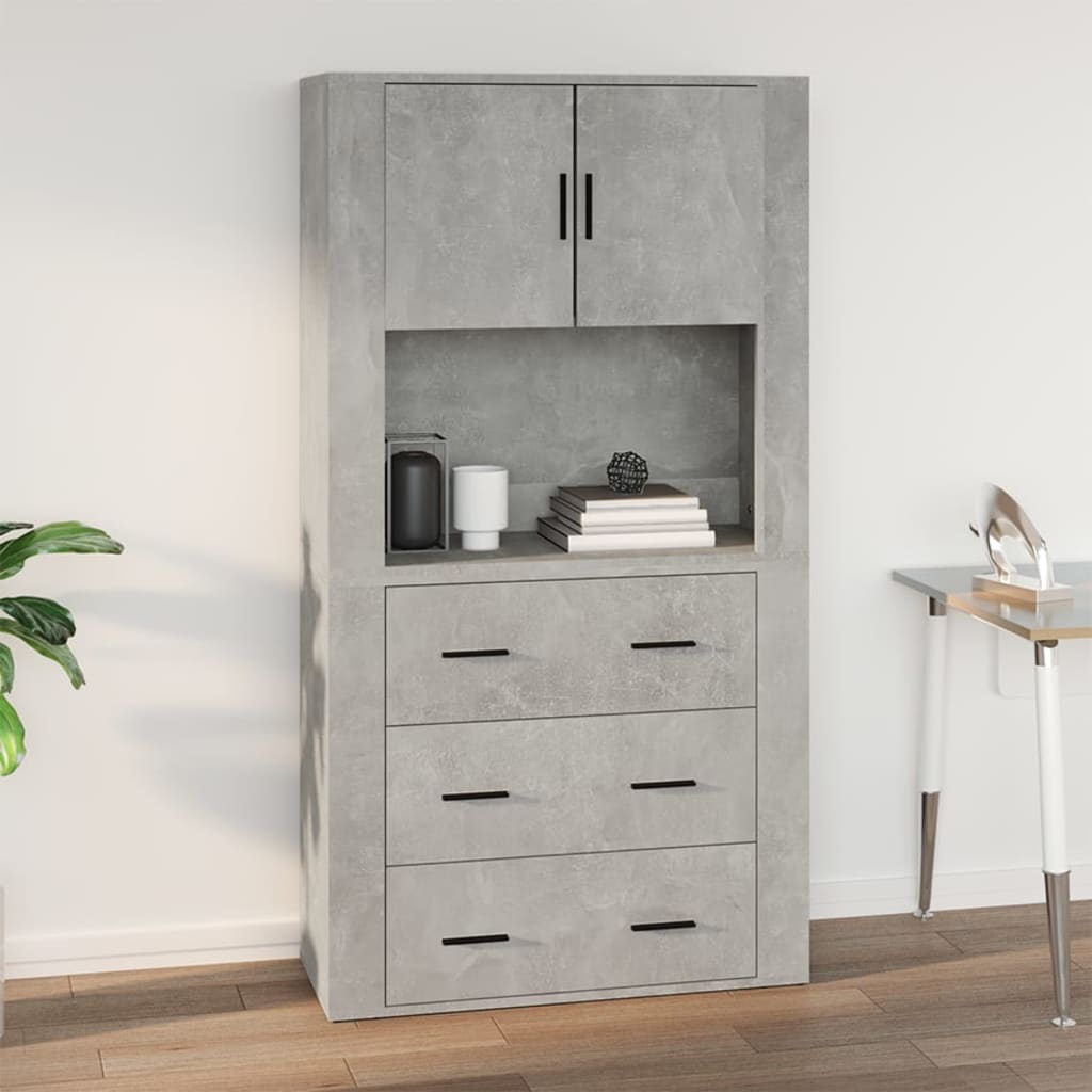 Mobile a Parete Grigio Cemento 80x33x80 cm in Legno Multistrato - homemem39