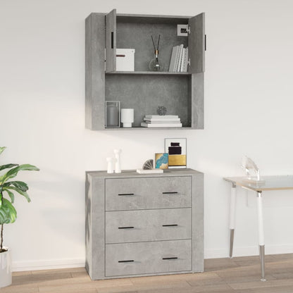 Mobile a Parete Grigio Cemento 80x33x80 cm in Legno Multistrato - homemem39