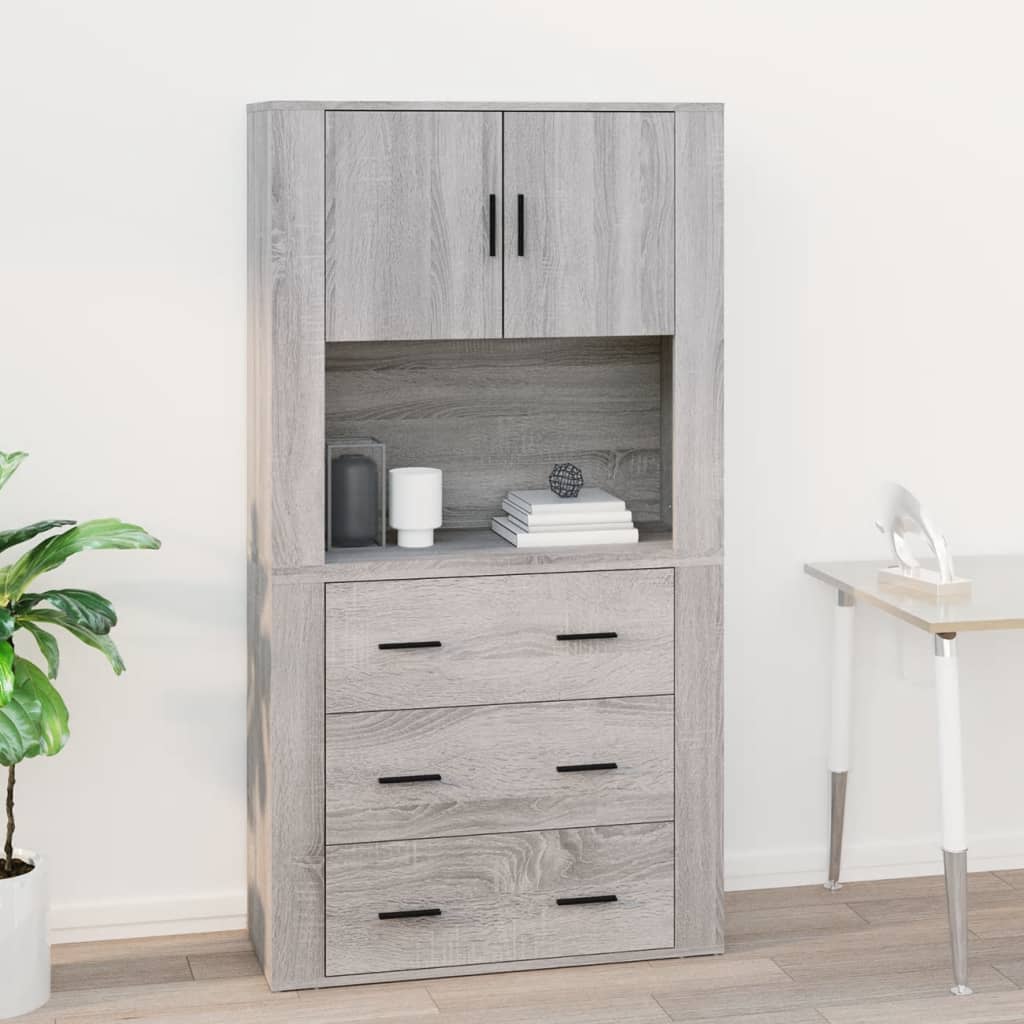 Mobile Pensile Grigio Sonoma 80x33x80 cm in Legno Multistrato - homemem39