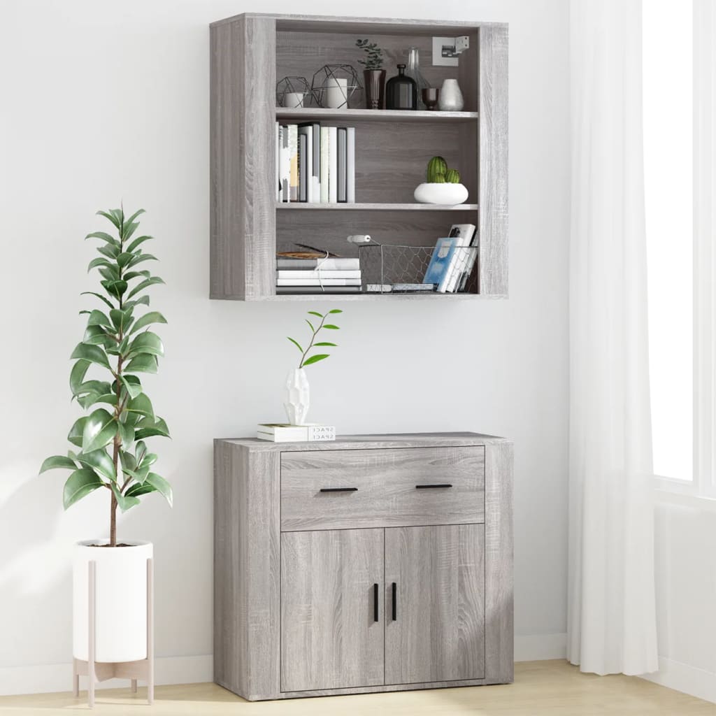 Mobile Pensile Grigio Sonoma 80x33x80 cm in Legno Multistrato - homemem39