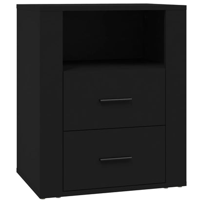 Comodino Nero 50x36x60 cm in Legno Multistrato