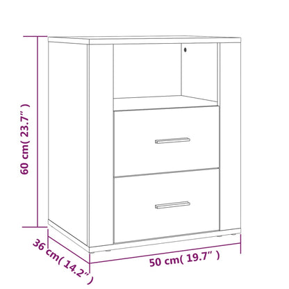 Comodino Nero 50x36x60 cm in Legno Multistrato