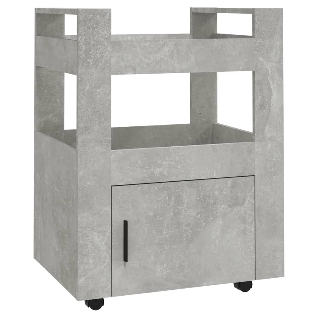 Carrello da Cucina Grigio cemento 60x45x80 cm Legno Multistrato - homemem39