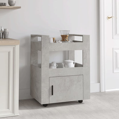 Carrello da Cucina Grigio cemento 60x45x80 cm Legno Multistrato - homemem39