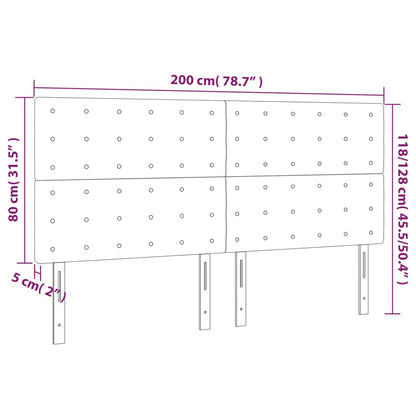 Testiera 4 pz Tortora 100x5x78/88 cm in Tessuto