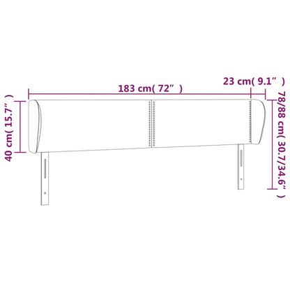 Testiera ad Orecchio Grigio Scuro 183x23x78/88 cm in Tessuto