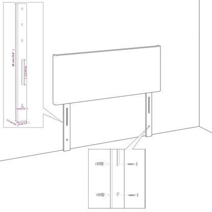 Testiera ad Orecchio Grigio Scuro 103x23x78/88 cm in Tessuto - homemem39