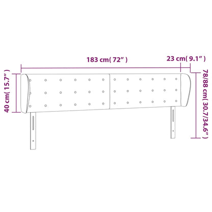 Testiera ad Orecchio Cappuccino 183x23x78/88 cm in Similpelle