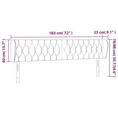 Testiera ad Orecchio Grigio Scuro 183x23x78/88 cm in Tessuto