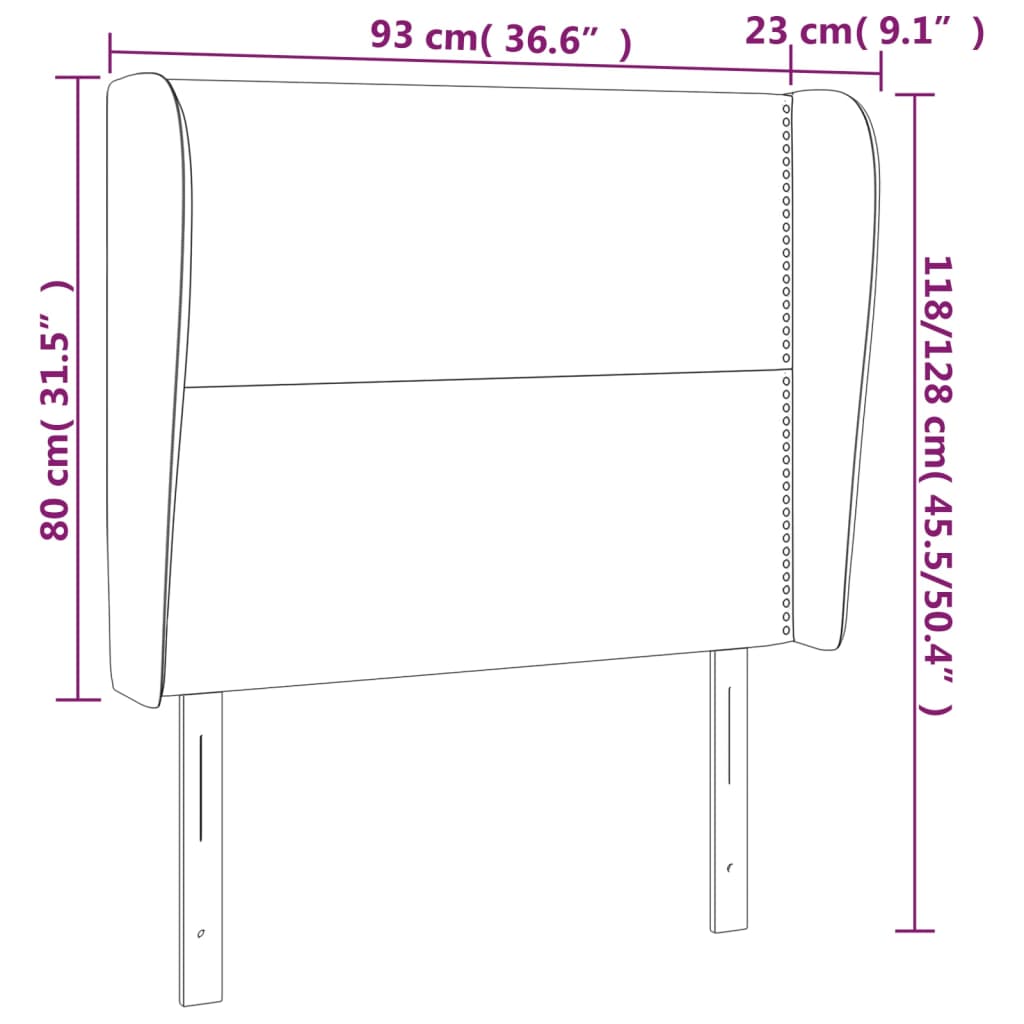 Testiera ad Orecchio Marrone 93x23x118/128 cm in Similpelle