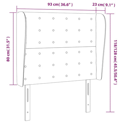 Testiera ad Orecchio Cappuccino 93x23x118/128 cm in Similpelle - homemem39