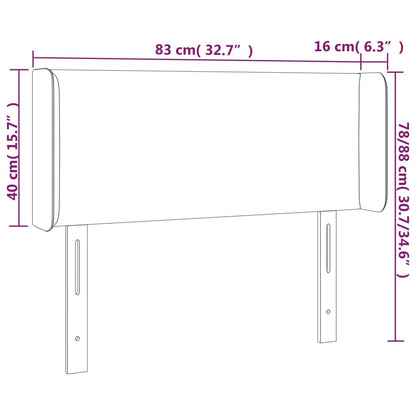 Testiera ad Orecchio Nera 83x16x78/88 cm in Tessuto