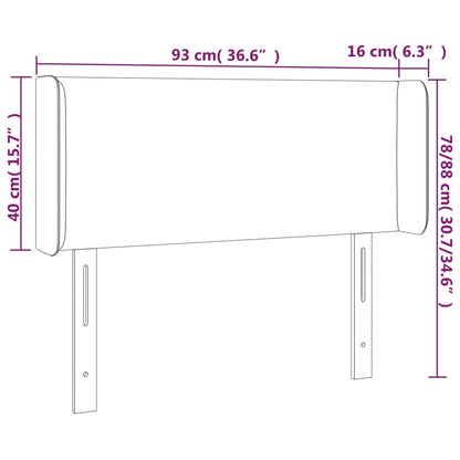 Testiera ad Orecchio Marrone Scuro 93x16x78/88 cm in Tessuto