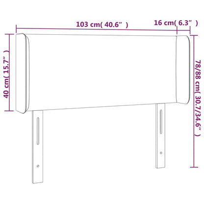 Testiera ad Orecchio Marrone Scuro 103x16x78/88 cm in Tessuto