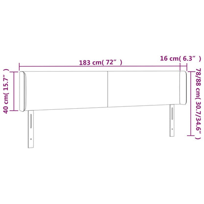 Testiera ad Orecchio Marrone Scuro 183x16x78/88 cm in Tessuto - homemem39