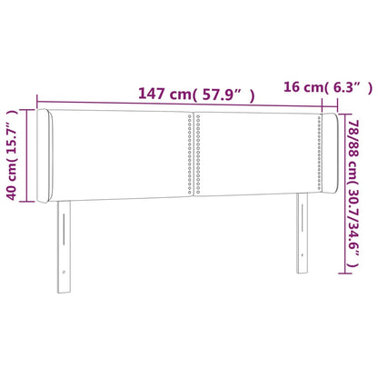 Testiera ad Orecchio Marrone Scuro 147x16x78/88 cm in Tessuto - homemem39