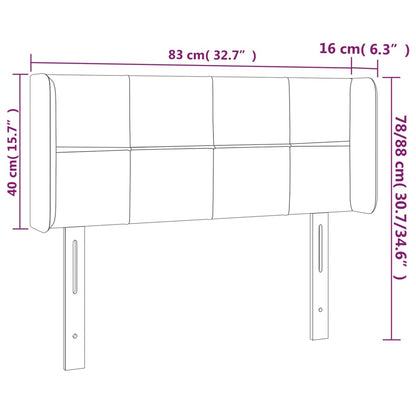 Testiera ad Orecchio Marrone Scuro 83x16x78/88 cm in Tessuto