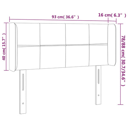 Testiera ad Orecchio Blu 93x16x78/88cm in Tessuto