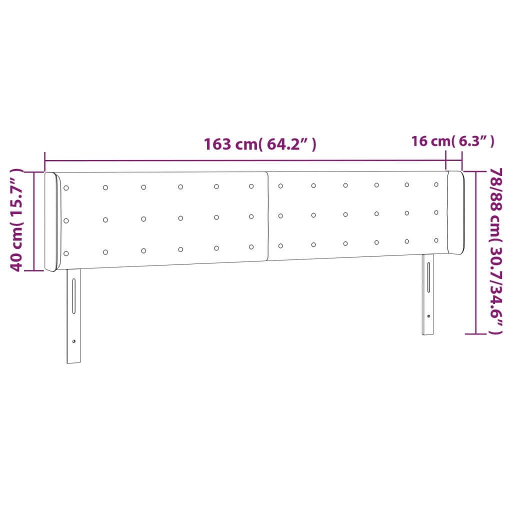 Testiera ad Orecchio Grigio 163x16x78/88 cm in Similpelle - homemem39