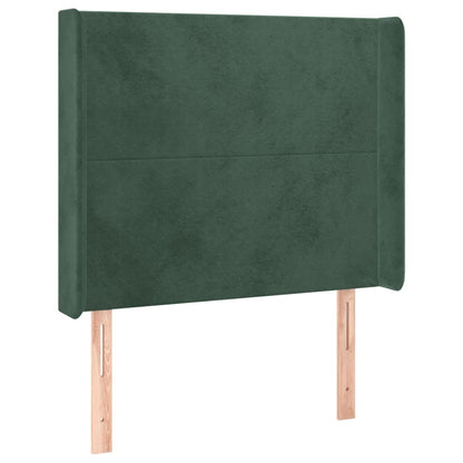 Testiera ad Orecchio Verde Scuro 83x16x118/128 cm in Velluto - homemem39