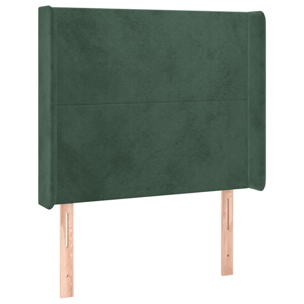 Testiera ad Orecchio Verde Scuro 93x16x118/128 cm in Velluto - homemem39