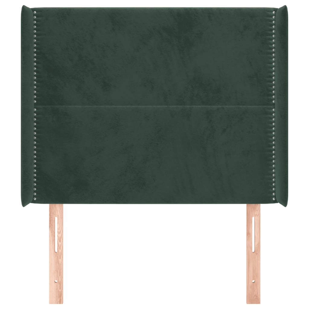 Testiera ad Orecchio Verde Scuro 83x16x118/128 cm in Velluto - homemem39