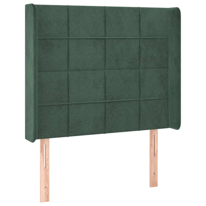 Testiera ad Orecchio Verde Scuro 83x16x118/128 cm in Velluto - homemem39