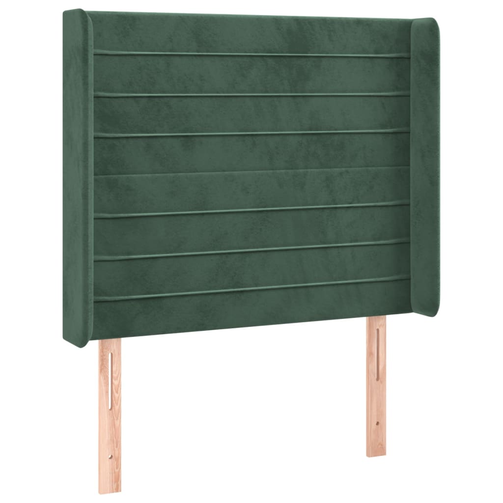 Testiera ad Orecchio Verde Scuro 83x16x118/128 cm in Velluto - homemem39