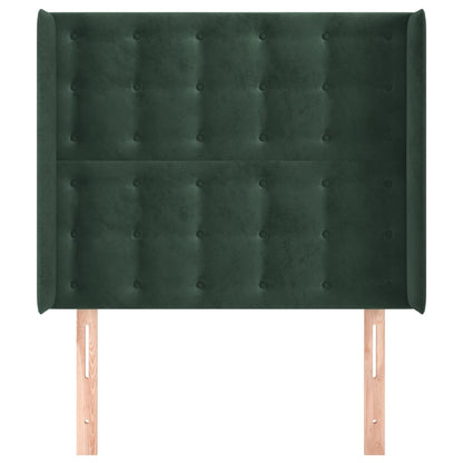 Testiera ad Orecchio Verde Scuro 83x16x118/128 cm in Velluto - homemem39