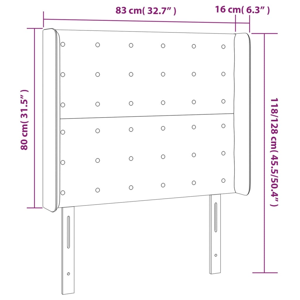 Testiera ad Orecchio Verde Scuro 83x16x118/128 cm in Velluto - homemem39