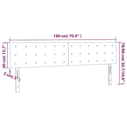 Testiera a LED Blu Scuro 180x5x78/88 cm in Velluto - homemem39