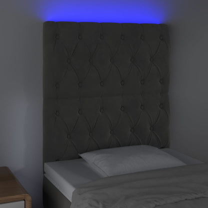 Testiera a LED GrigioScuro 80x7x118/128cm in Velluto - homemem39